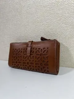 genten ゲンテン 長財布 L字ジップ ナチュラルレザー 本革 キャメル