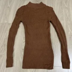リブ編みタートルネックセーター S ブラウン　無印良品　レディース