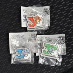 ポケモン30周年 メタルチャームマスコット めじるしアクセサリー　3点セット