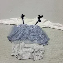 花柄チュールロンパース 80