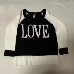 PD LOVE刺繍セーター 黒と白 サイズ38