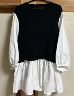 TO BE CHIC ニットコンビブラウスドッキング フリル フレア 38 - メルカリ