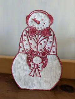 新品スノーマン 木製オブジェ 置物 クリスマス