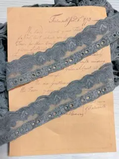 №268 リボンレース通せるチュールレース　グレートブルー色