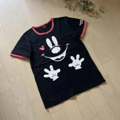 ミッキーTシャツ ミッキーフェイス ディズニー ベビードール ブラック ペアのサムネイル