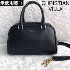 ショルダーバッグ ブランド 斜めがけ 黒 クリスチャンヴィラ 2WAY レザーのサムネイル