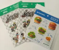 MOS BURGER ぷにぷにシール ONE PIECE クリアシール3点セット