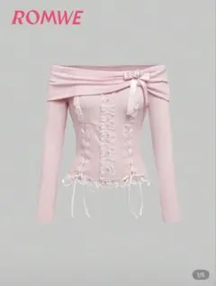 SHEIN ROMWE オフショル トップス ピンク