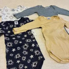PETIT BATEAU ロンパース 4枚セット　長袖ボディ12m74cmのサムネイル