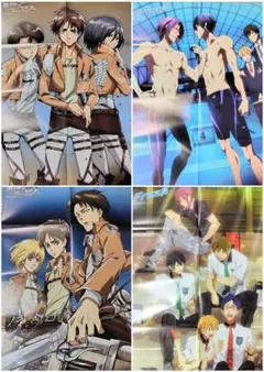 PASH！ 付録 進撃の巨人 Free! ポスター 2枚セット