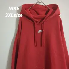NIKE 総柄　ボロ　フェード　パーカー　フーディー　赤　ゆるダボ