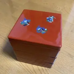 【3/31まで限定】三段 重箱 おせち料理 お正月 お祝い 昭和レトロ 赤