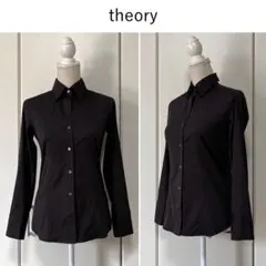 試着のみ】Theory ウールストレートシャツ チャコール☆おまとめ割あり