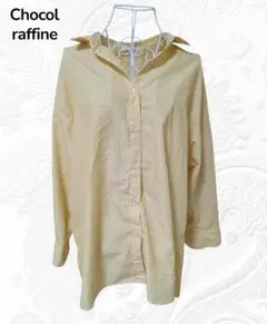 chocol raffine 長袖シャツ イエロー・ストライプ フリーサイズ