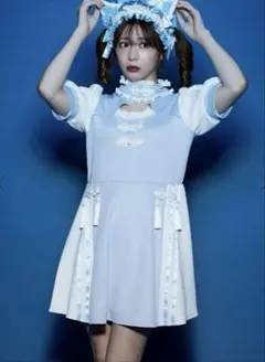 Jamie エーエヌケー ジャージ チャイナワンピース　ブルーのサムネイル