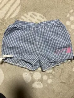 青と白のチェック柄ボトムス　ベビードール