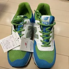 New Balance 574 グリーン ブルー スニーカー