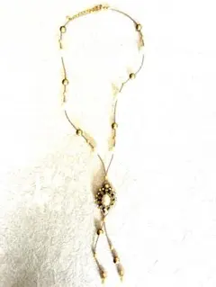 ゴールド パール ロングネックレス(手作り)