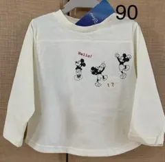 ミッキー ディズニー バックプリント ロンT 長袖 Tシャツ 90