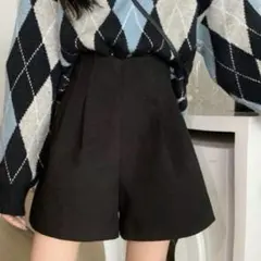 GRL タックショートパンツ ブラック Mサイズ 【at1698】