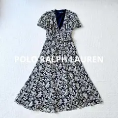 ポロラルフローレン ワンピース カシュクール Aライン 花柄 ロング