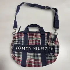 TOMMY HILFIGER チェック柄ボストンバッグ