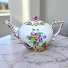 オールドニッポン コバルト 金盛り アクアビーディング 薔薇 花瓶