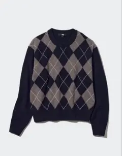 ユニクロ プレミアムラムクルーネックセーター（長袖） ネイビー