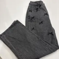 merry jenny リボン付きデニムパンツ ブラック