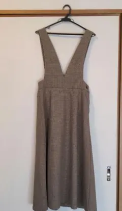 GUチェック柄 Vネック キャミワンピースLサイズ