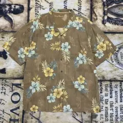 Tommy Bahama シルク100% アロハシャツ 開襟 ハイビスカス 花柄のサムネイル