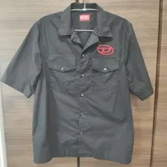 DIESEL 半袖シャツ ブラック ロゴ刺繍のサムネイル
