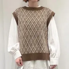 新品　Lugnoncure ルノンキュール テチチ　ジャカード　ベスト　ニット