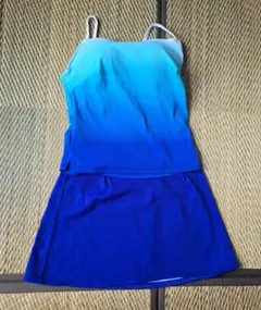 水着　3点セット　ブルー　グラデーション