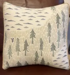 ハンドメイド品　ミナペルホネンone dayロゴ入りパイピングクッションカバー