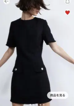 H&M 黒のミニワンピース 半袖