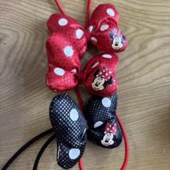 ミニーマウス ヘアゴムセット 赤黒