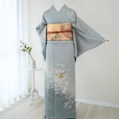 430 訪問着フルセット 正絹 グレー ホワイト 白 オレンジ 橙 手描き 上品 楽天市場】着物（カラーホワイト・種類（着物）訪問着）（和服