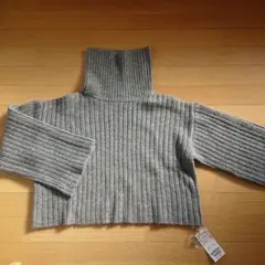 MAJESTIC LEGON グレー ニット スリットスリーブリブニット