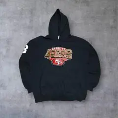49ERS NFL GILDAN パーカー L 黒 ビッグロゴ プルオーバーのサムネイル