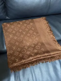 LOUIS VUITTON ルイヴィトン モノグラム ショール ブラウン　訳あり LOUIS VUITTON ルイヴィトン モノグラム ショール ブラウン 訳あり