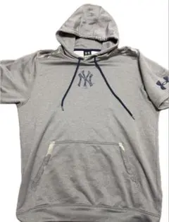 アンダーアーマー MLB ヤンキース 半袖パーカー グレー L