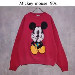 Mickey mouse ミッキーマウス　90s　VINTAGE　スウェット　赤