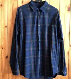 美品　FAT長袖　ネルシャツ　アメカジ　チェック　刺繍ロゴ