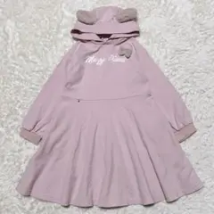 mezzo piano メゾピアノ　フード付き　ワンピース　130￼ ピンク