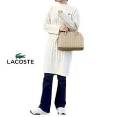タグ付未使用！LACOSTEビッグケーブル ウールニット ワンピース mi066