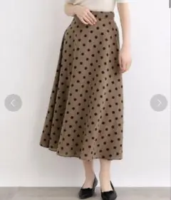 grove シアーチェックドットプリントスカート