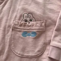 GU おぱんちゅうさぎ刺繍 半袖Tシャツ ピンク XL