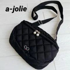 a-jolie　キルティング ブラック ショルダーバッグ ポシェト　軽い