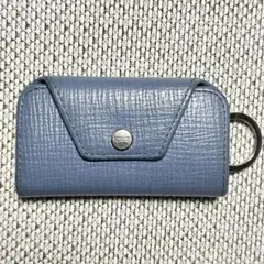 COACH コーチ 3連キーケース レザー ブルー キーリング付